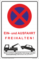 Hinweisschild Parken Verboten