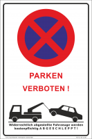 Hinweisschild Parken verboten