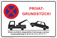 Hinweisschild Parken verboten Privatgrundstück