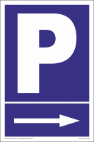 Hinweisschild Parkplatz Pfeil rechts